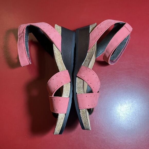 Naot Leather Ankle Strap Sandals Womens EU 36 US 5.5 Pink Israel Comfort Travel - Picture 8 of 14